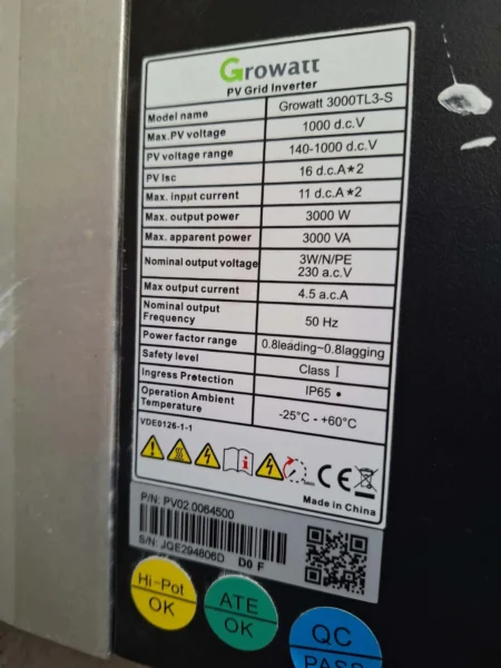Sprzedam falownik Growatt 3000TL3-S