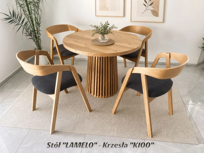 Stół Dębowy Rozkładany / Krzesła Dębowe / Stół Okrągły / Producent