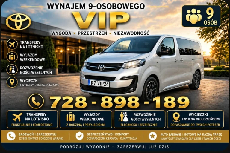 TRANSPORT GOŚCI WESELNYCH WYNAJEM BUS 9 OSOBOWY