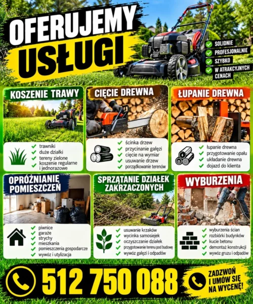 Cięcie drewna koszenie rozbiórki wycinki Sanok Brzozów 512 750 088
