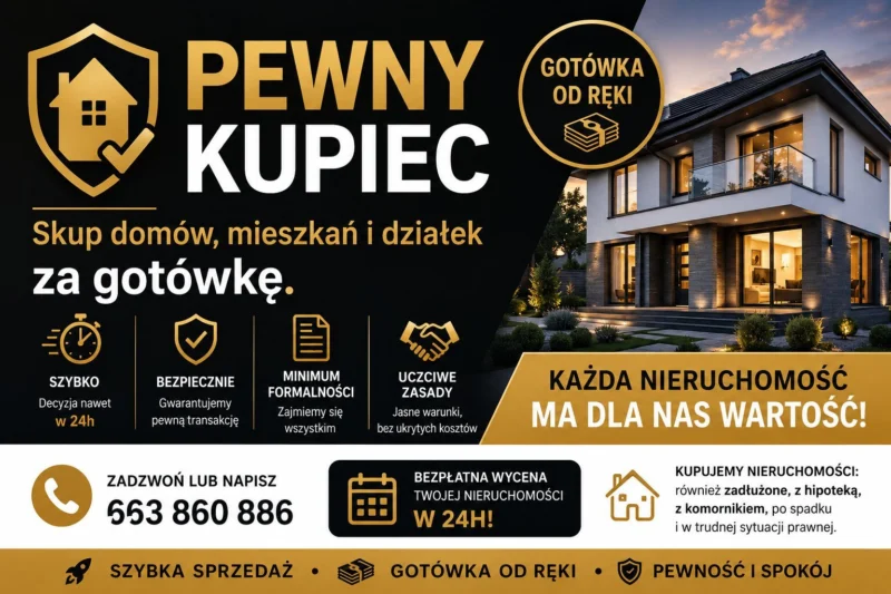 MASZ NIERUCHOMOŚĆ NA SPRZEDAŻ? KUPIMY JĄ ZA GOTÓWKĘ!