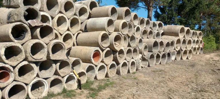 Kręgi betonowe rury przepustowe karbowane betony różne rozmiary przepusty mostek