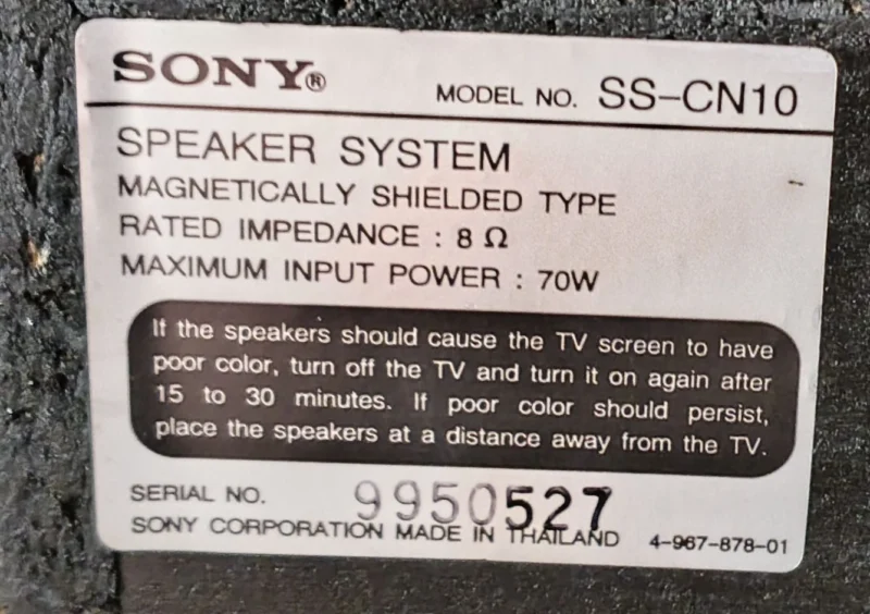 Kolumny centralny i satelitki SONY SS-CN10 + 2X SS-U10