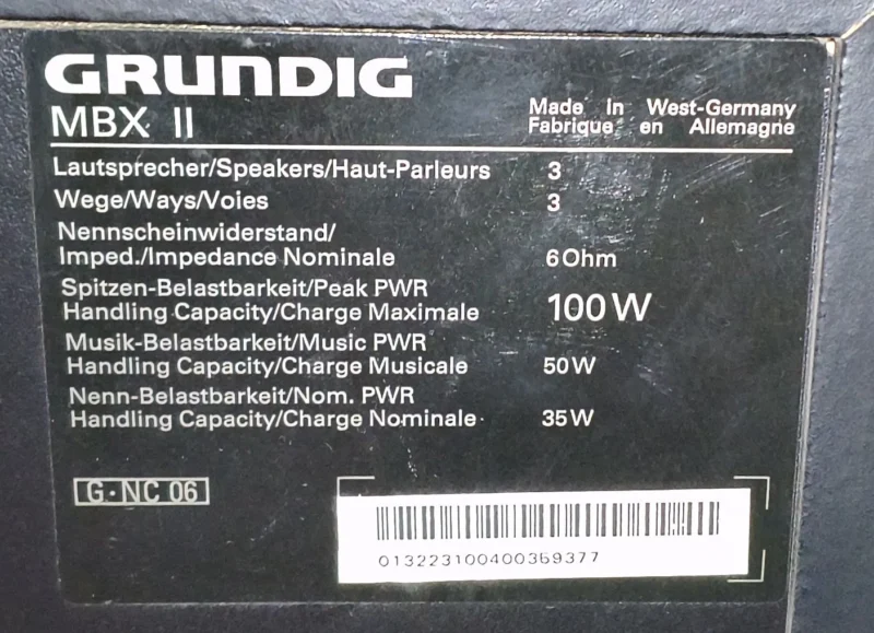 Kolumny Grundig MBX II sprawne