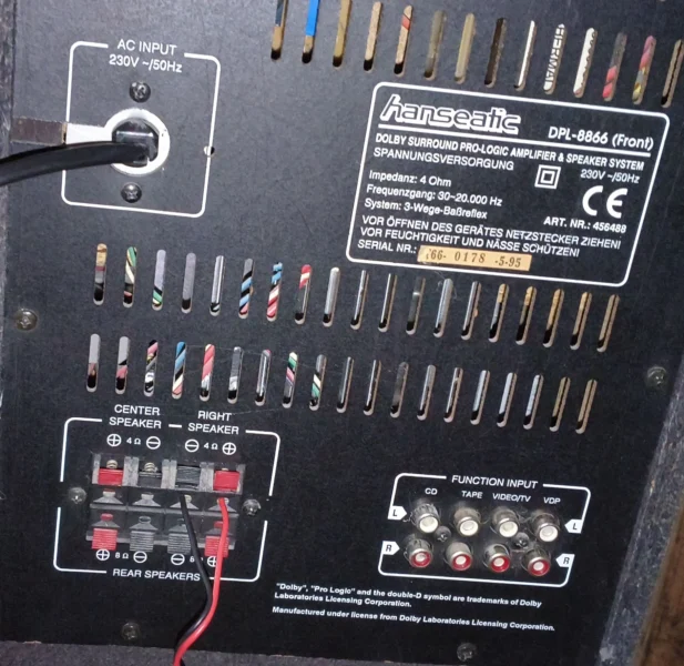 Hanseatic Dpl-8866 Dolby Pro Logic Surround System