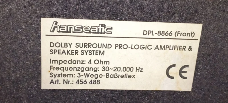 Hanseatic Dpl-8866 Dolby Pro Logic Surround System