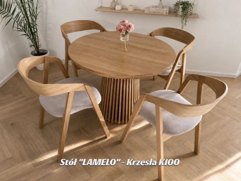 Stół Dębowy Rozkładany / Krzesła Dębowe / Stół Okrągły / Producent