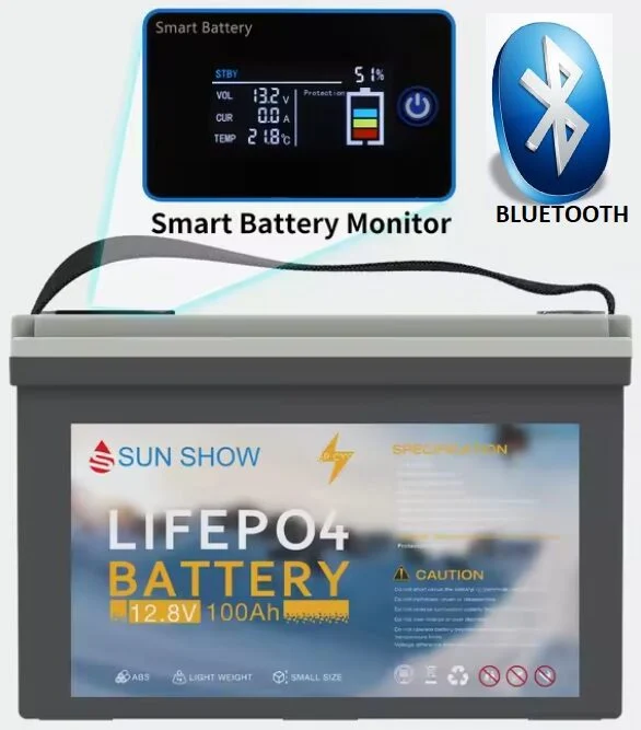 Bateria akumulator LiFePO4 100Ah Bluetooth wyświetlacz foursun humsienk lexton