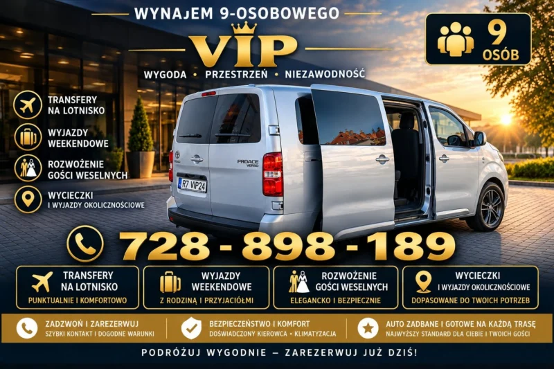 TRANSPORT GOŚCI WESELNYCH WYNAJEM BUS 9 OSOBOWY
