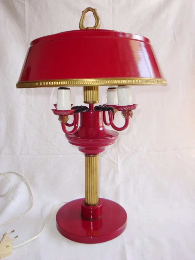 Lampa stołowa bordowa retro