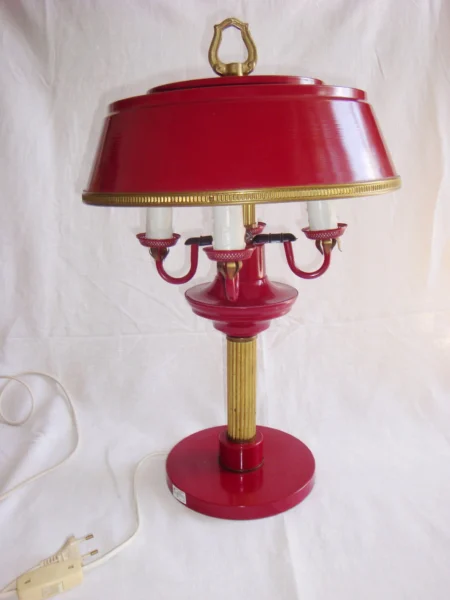 Lampa stołowa bordowa retro